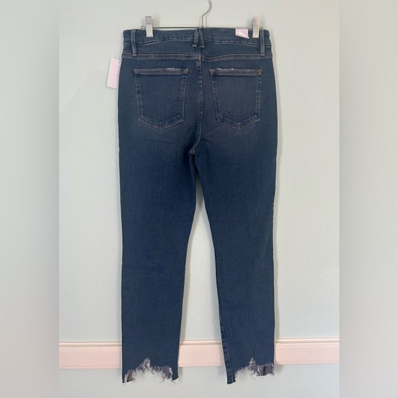 *GOOD AMERICAN Good Legs High Waist Chew Hem Ankle Cigarette Jeans BLUE842 O-27 - Picture 6 of 15